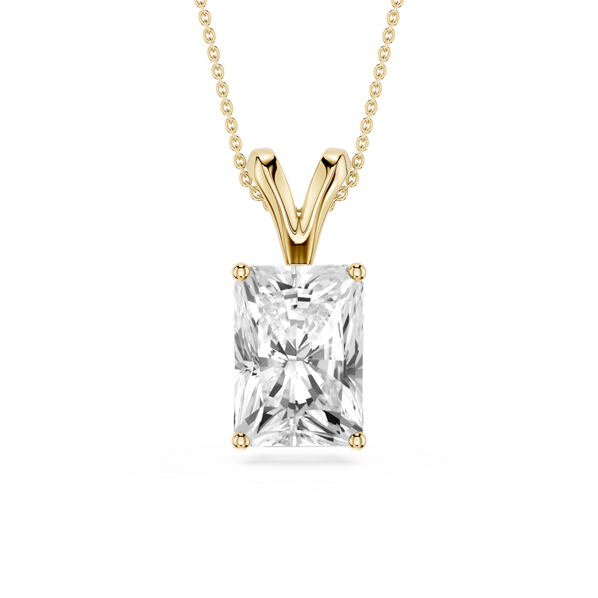 Radiant Lab Grown Diamond Double Bail Pendant - 16 to 18 Inches