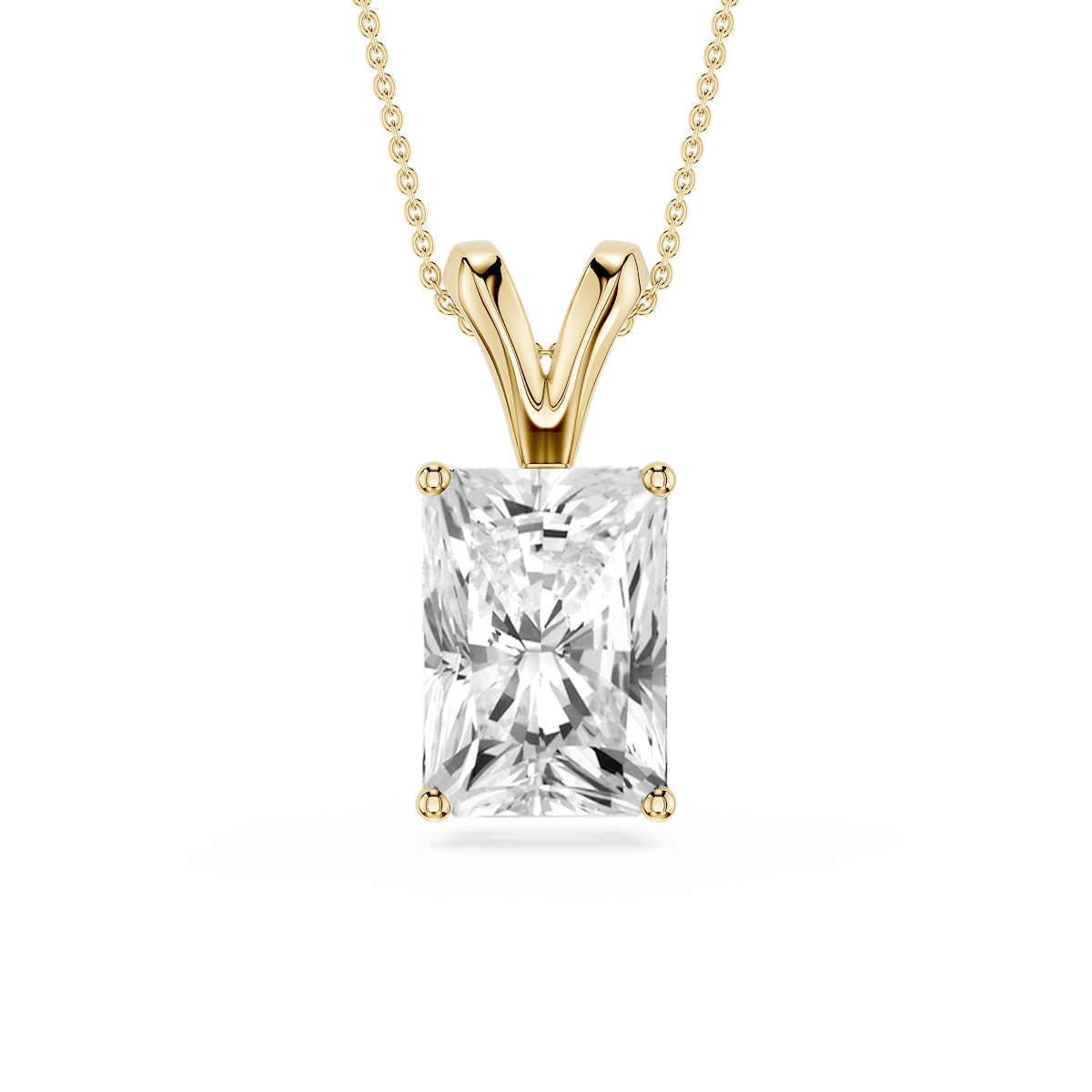 Radiant Lab Grown Diamond Double Bail Pendant - 16 to 18 Inches