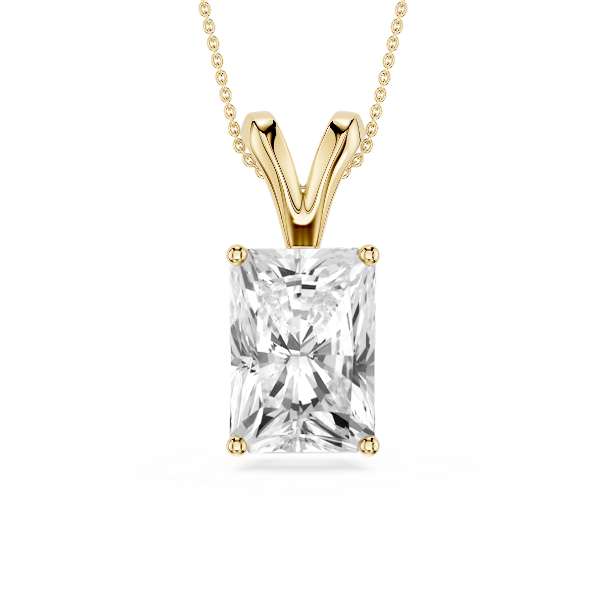 Radiant Lab Grown Diamond Double Bail Pendant - 16 to 18 Inches