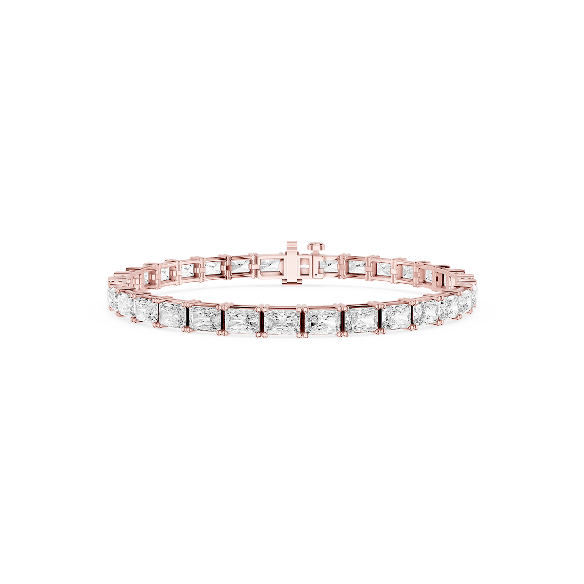 Radiant Lab Grown Diamond East-West Four Prong Tennis Bracelet