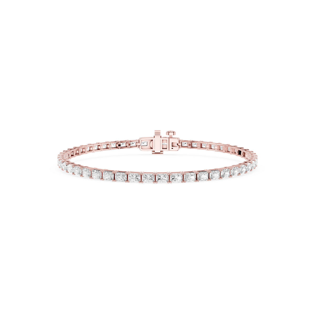 Radiant Lab Grown Diamond East-West Four Prong Tennis Bracelet