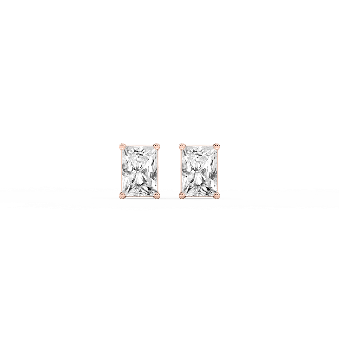 Radiant Lab Grown Diamond Classic Four Prong Stud Earrings