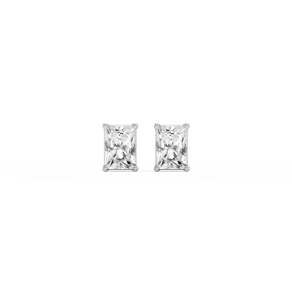 Radiant Lab Grown Diamond Classic Four Prong Stud Earrings