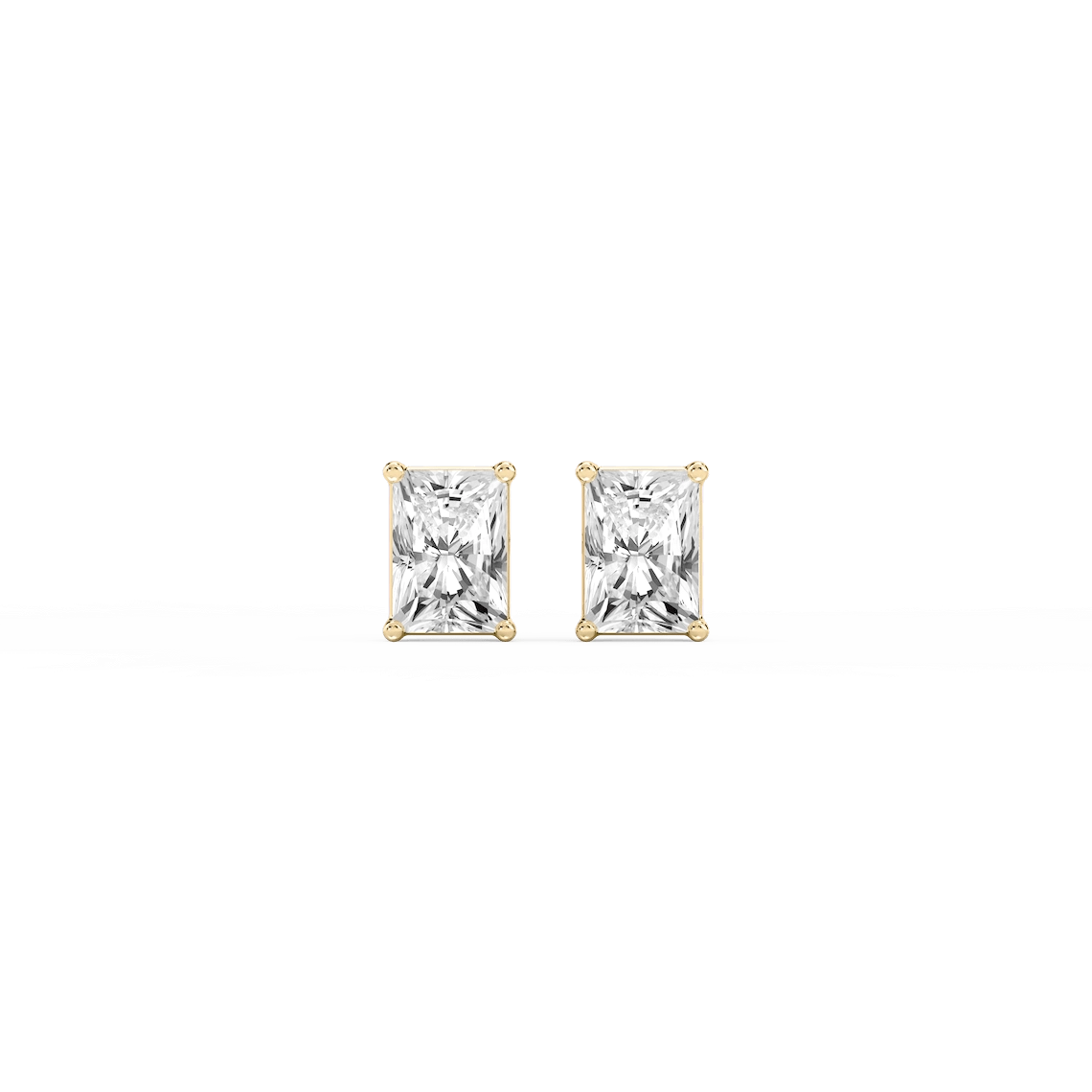 Radiant Lab Grown Diamond Classic Four Prong Stud Earrings