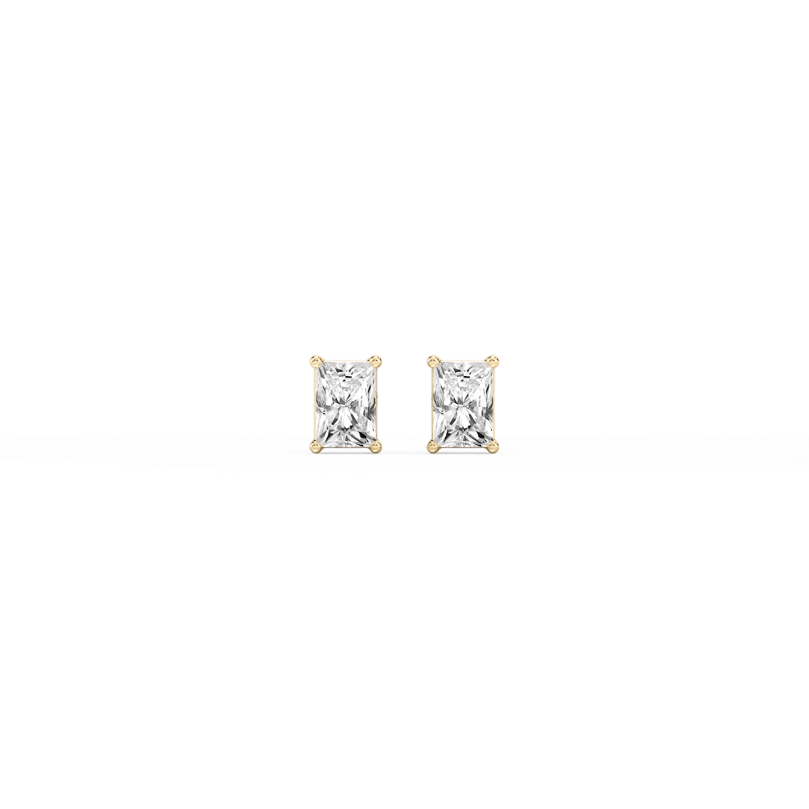 Radiant Lab Grown Diamond Classic Four Prong Stud Earrings