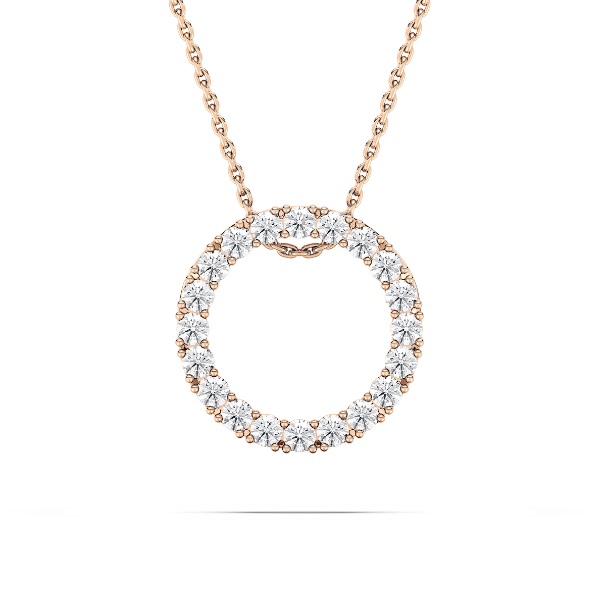 5/8 ctw Round Lab Grown Diamond Radiant Wreath Pendant  - 18 Inches