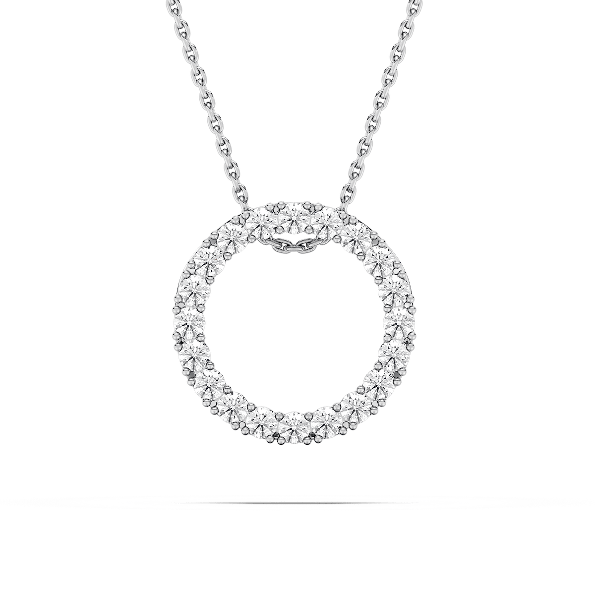 5/8 ctw Round Lab Grown Diamond Radiant Wreath Pendant  - 18 Inches