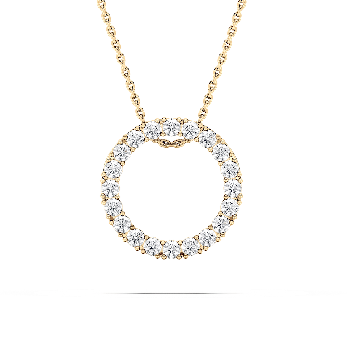 5/8 ctw Round Lab Grown Diamond Radiant Wreath Pendant  - 18 Inches