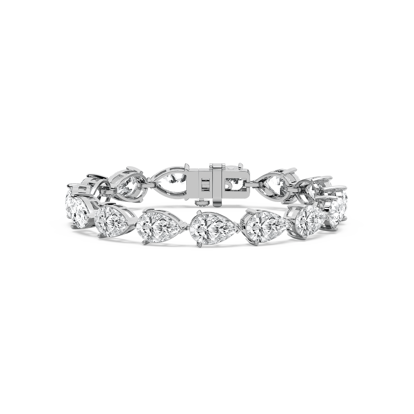 30 ctw Pear Lab Grown Diamond East West Regal Tennis Bracelet  - 7 Inches