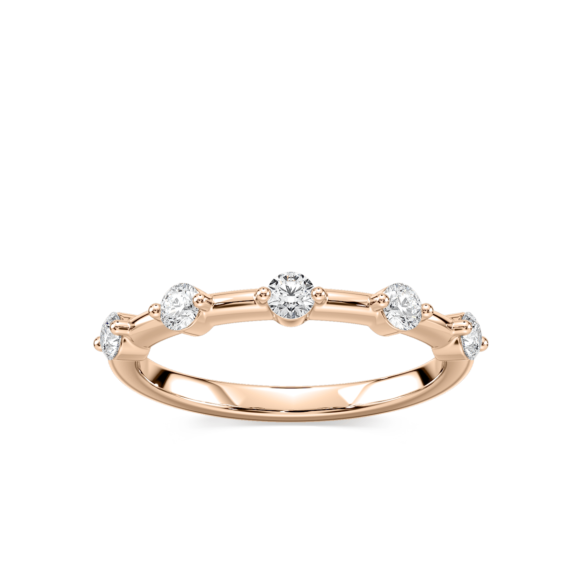 Leah 1/3 ctw Round Lab Grown Diamond Station Anniversary Band