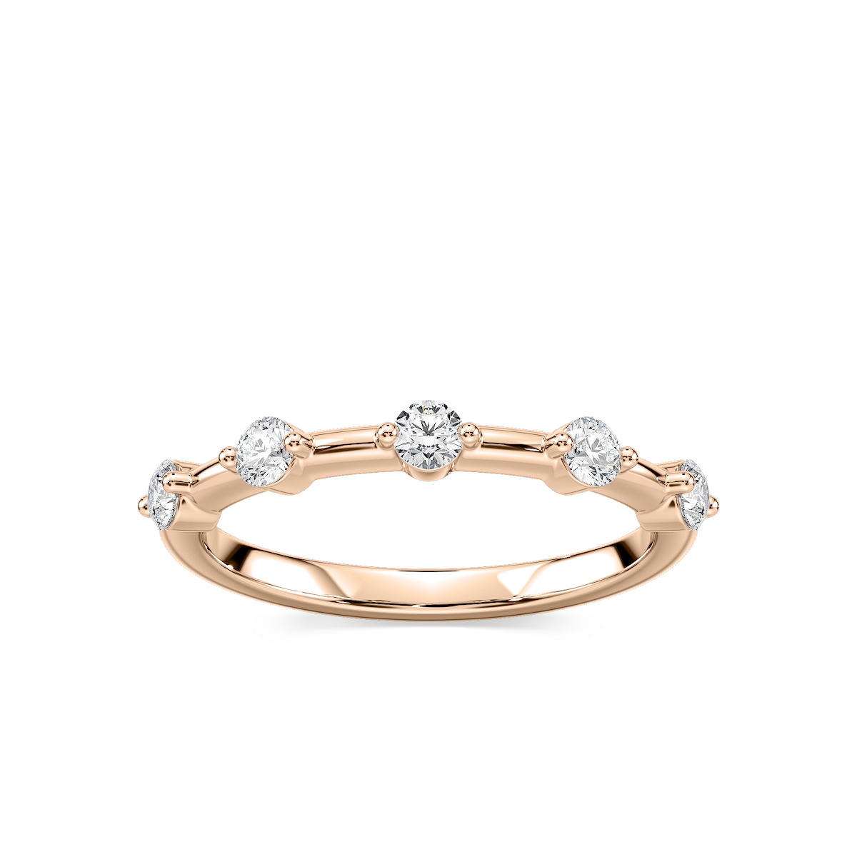 Leah 1/3 ctw Round Lab Grown Diamond Station Anniversary Band