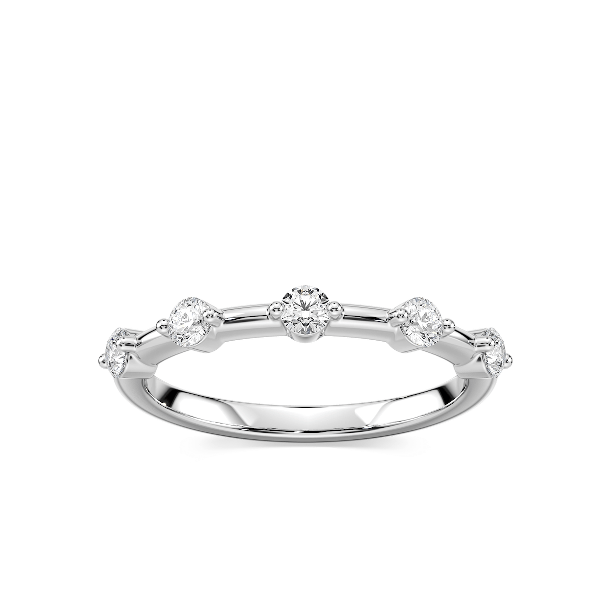 Leah 1/3 ctw Round Lab Grown Diamond Station Anniversary Band