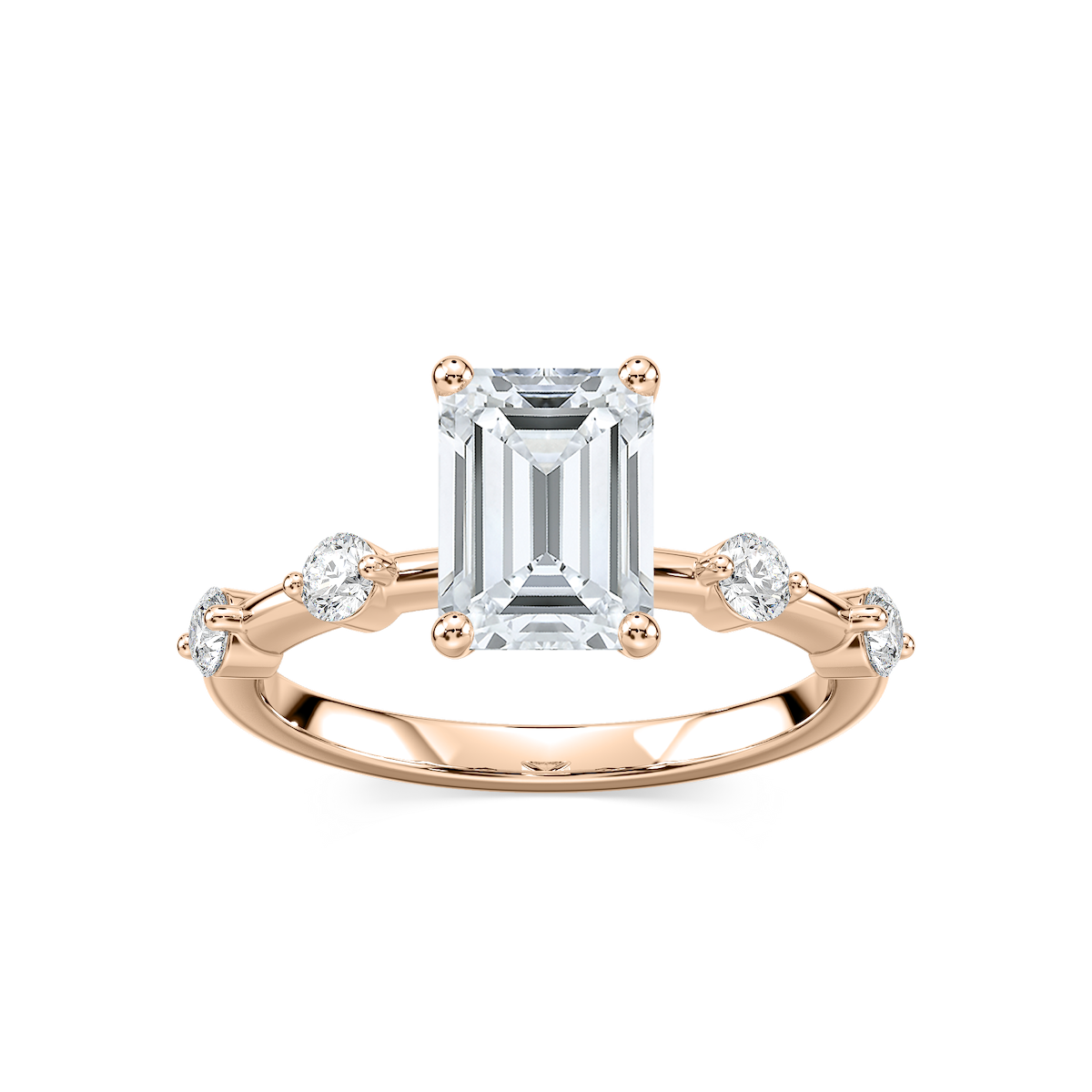 Leah Radiant Lab Grown Diamond Spaced Side Stone Engagement Ring