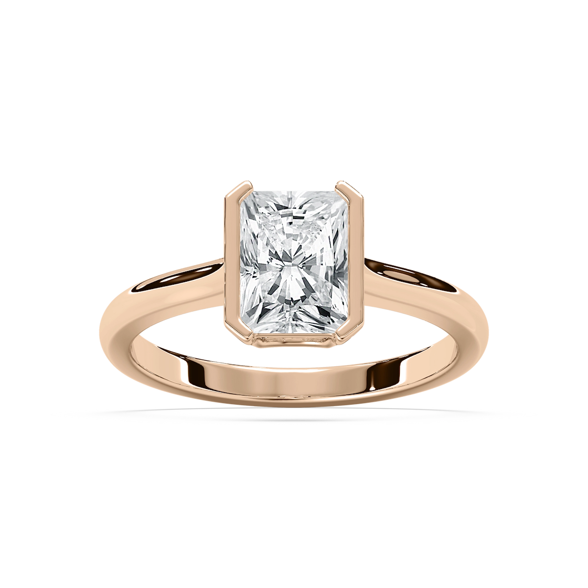 Reyna 2 ³⁄₄ ctw Radiant Lab Grown Diamond Semi Bezel Solitaire Engagement Ring