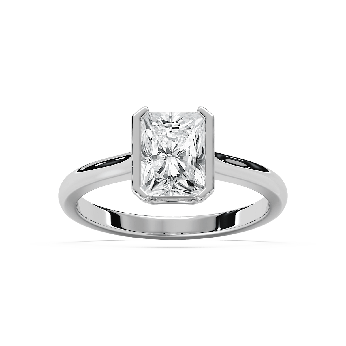 Reyna 2 ³⁄₄ ctw Radiant Lab Grown Diamond Semi Bezel Solitaire Engagement Ring