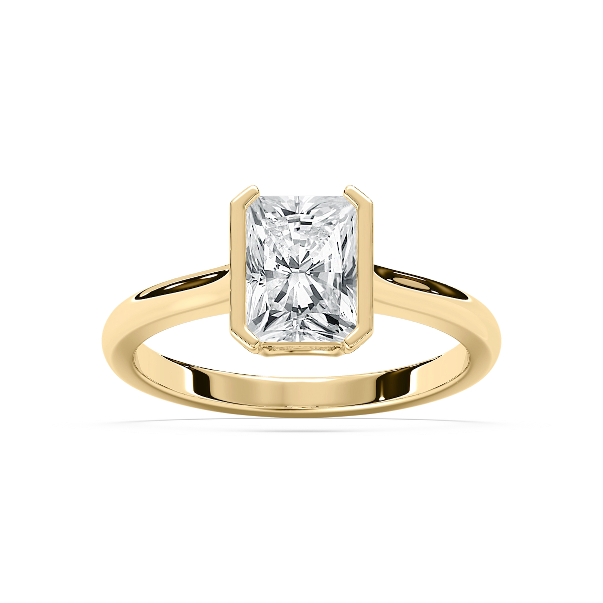 Reyna 2 ³⁄₄ ctw Radiant Lab Grown Diamond Semi Bezel Solitaire Engagement Ring