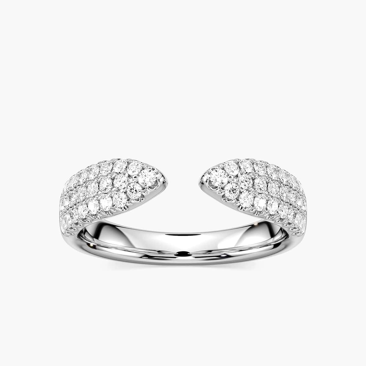 Malani 1/2 ctw Round Lab Grown Diamond Open Gap Pave Wedding Band