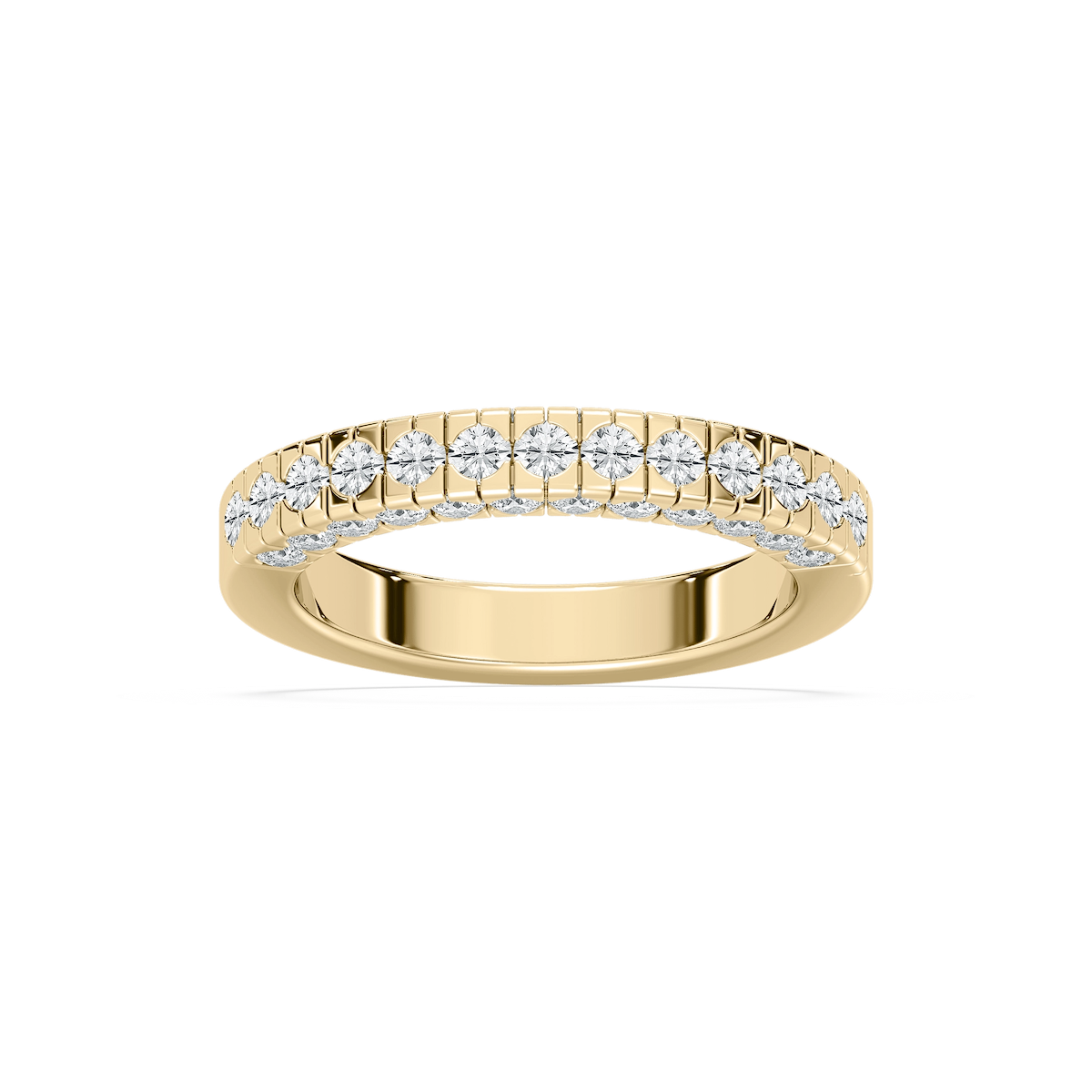 Romania 1 ⅞ ctw Round Lab Grown Diamond Burnished Wedding Band