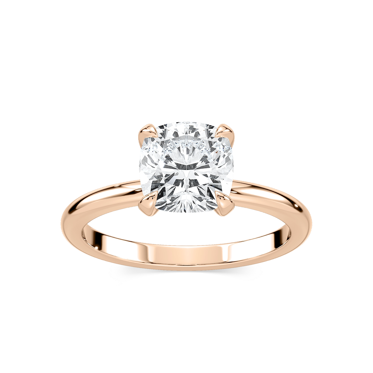 Romy Cushion Lab Grown Diamond Low Profile Solitaire Engagement Ring