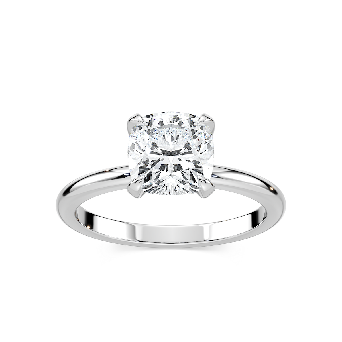 Romy Cushion Lab Grown Diamond Low Profile Solitaire Engagement Ring