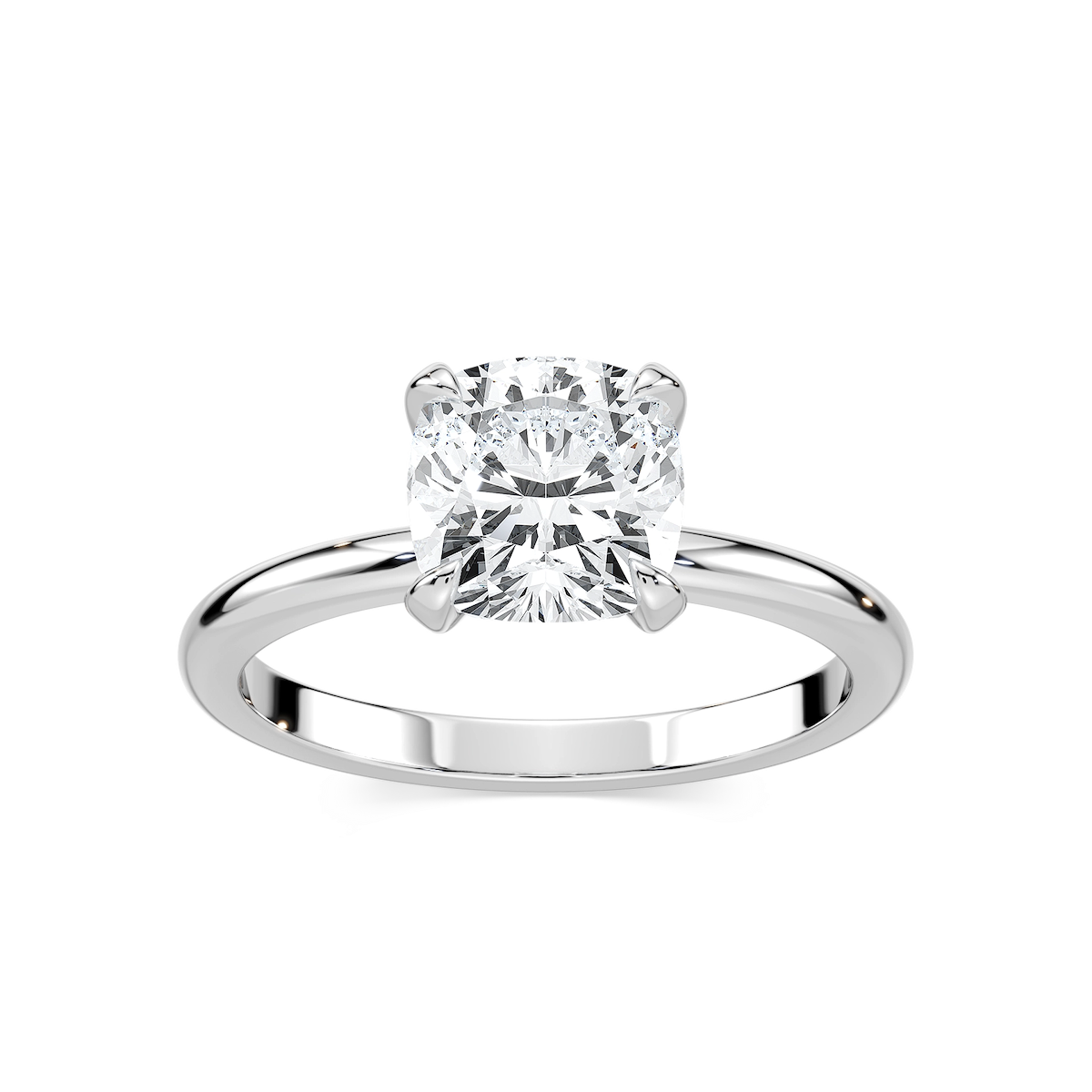 Romy Cushion Lab Grown Diamond Low Profile Solitaire Engagement Ring