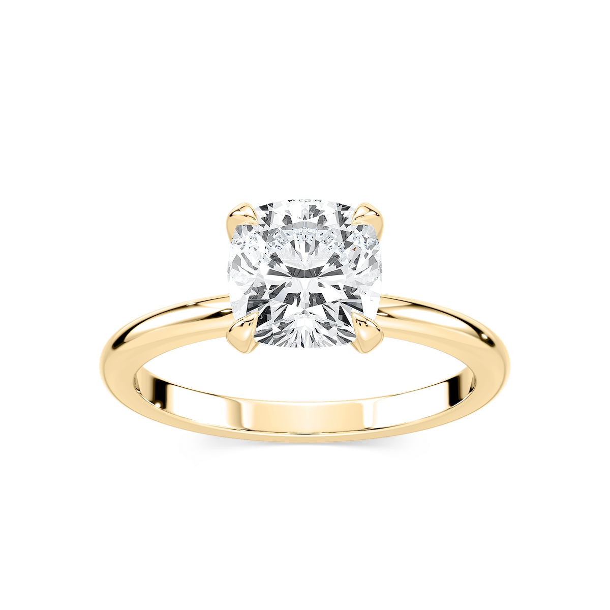Romy Cushion Lab Grown Diamond Low Profile Solitaire Engagement Ring