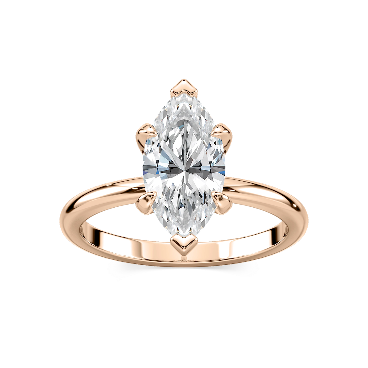Romy Marquise Lab Grown Diamond Low Profile Solitaire Engagement Ring