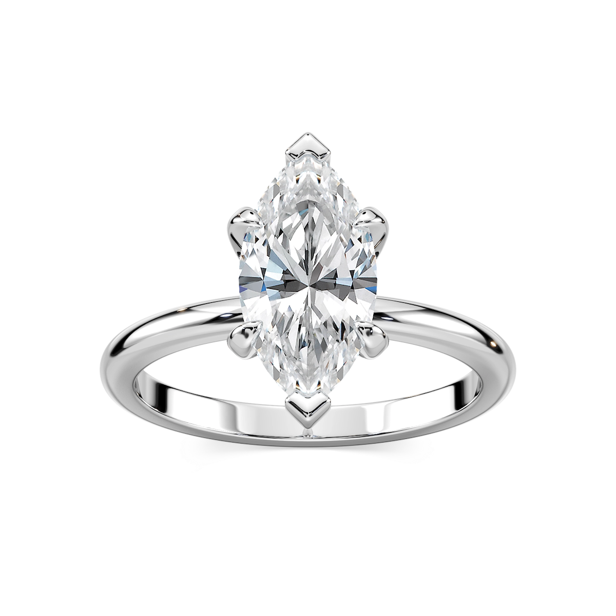 Romy Marquise Lab Grown Diamond Low Profile Solitaire Engagement Ring