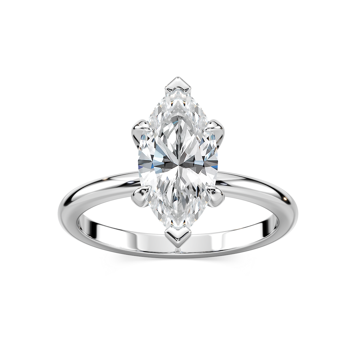 Romy Marquise Lab Grown Diamond Low Profile Solitaire Engagement Ring