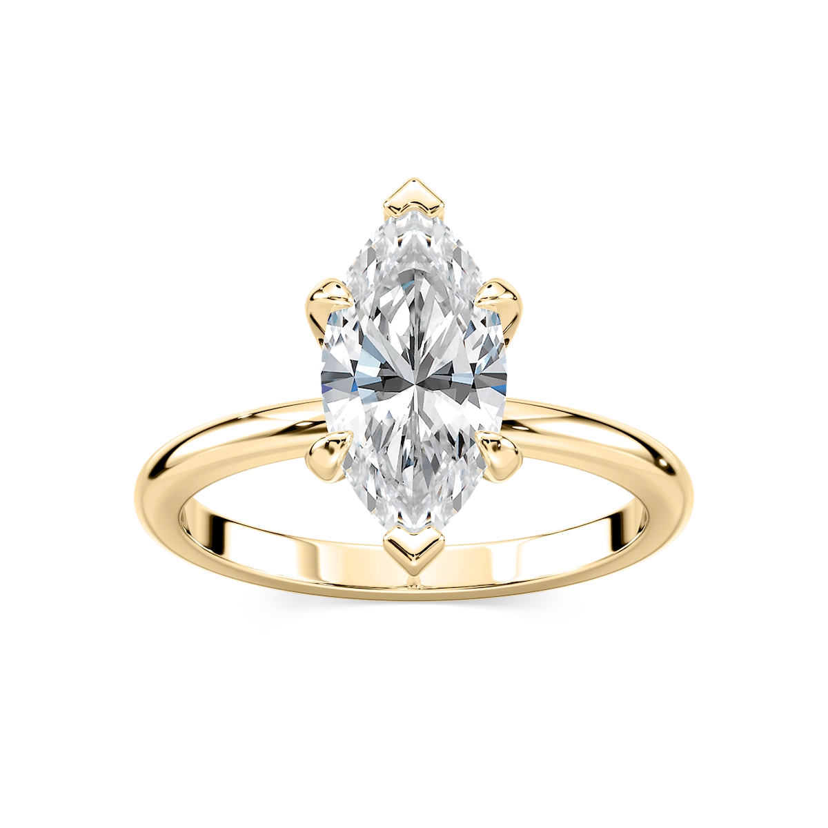 Romy Marquise Lab Grown Diamond Low Profile Solitaire Engagement Ring