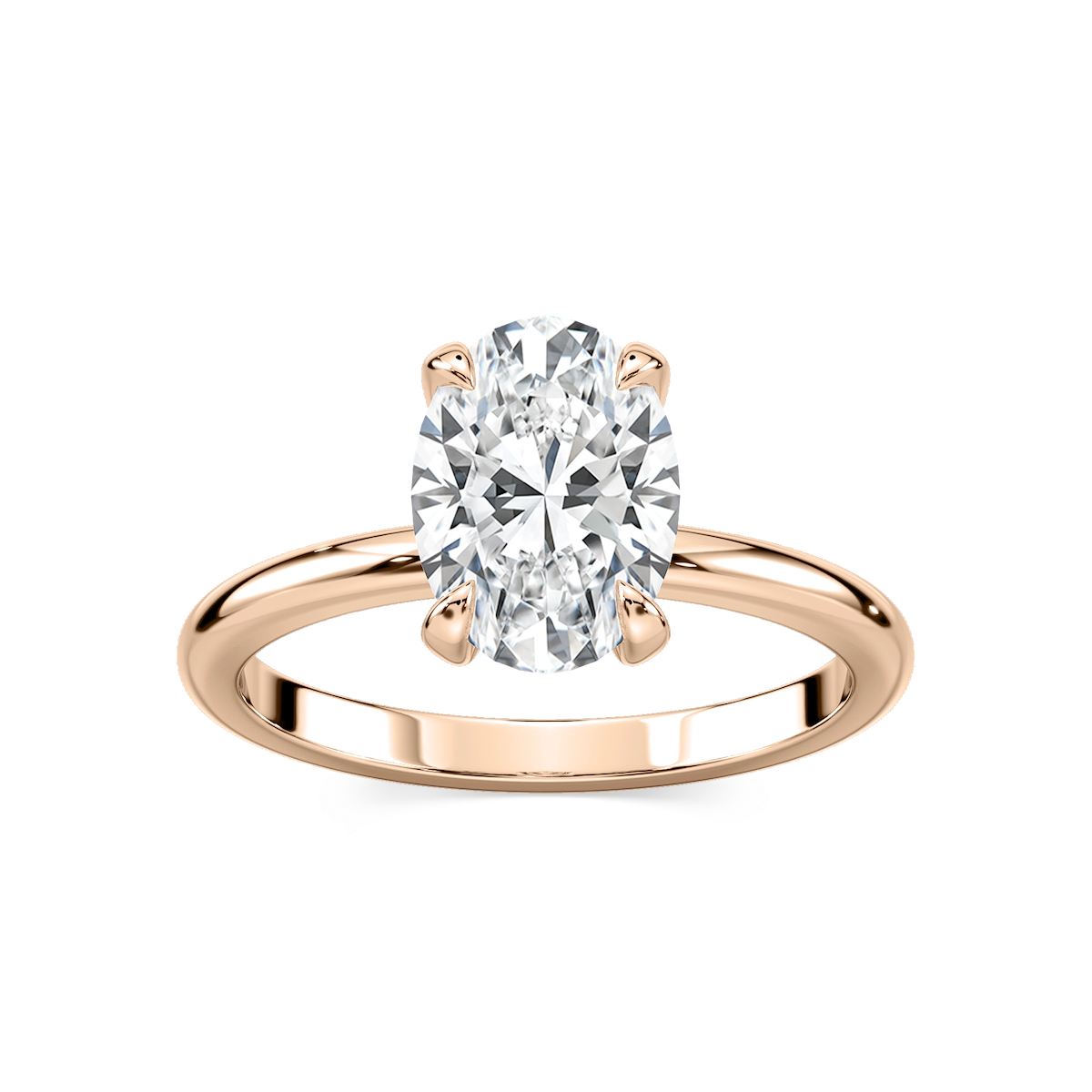 Romy Oval Lab Grown Diamond Low Profile Solitaire Engagement Ring