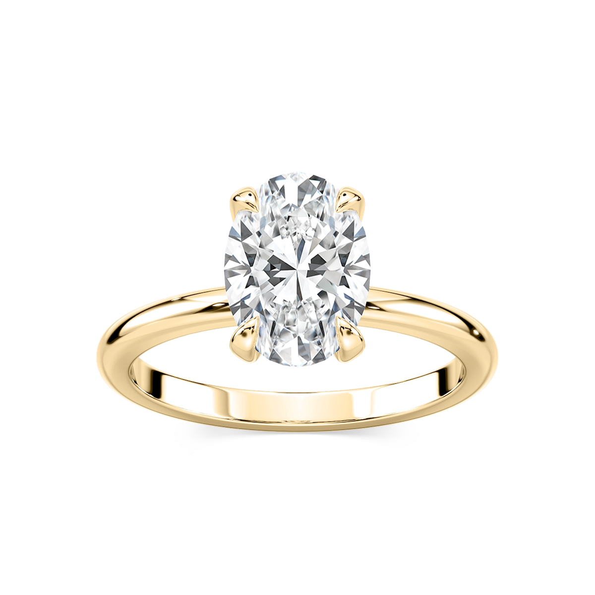 Romy Oval Lab Grown Diamond Low Profile Solitaire Engagement Ring
