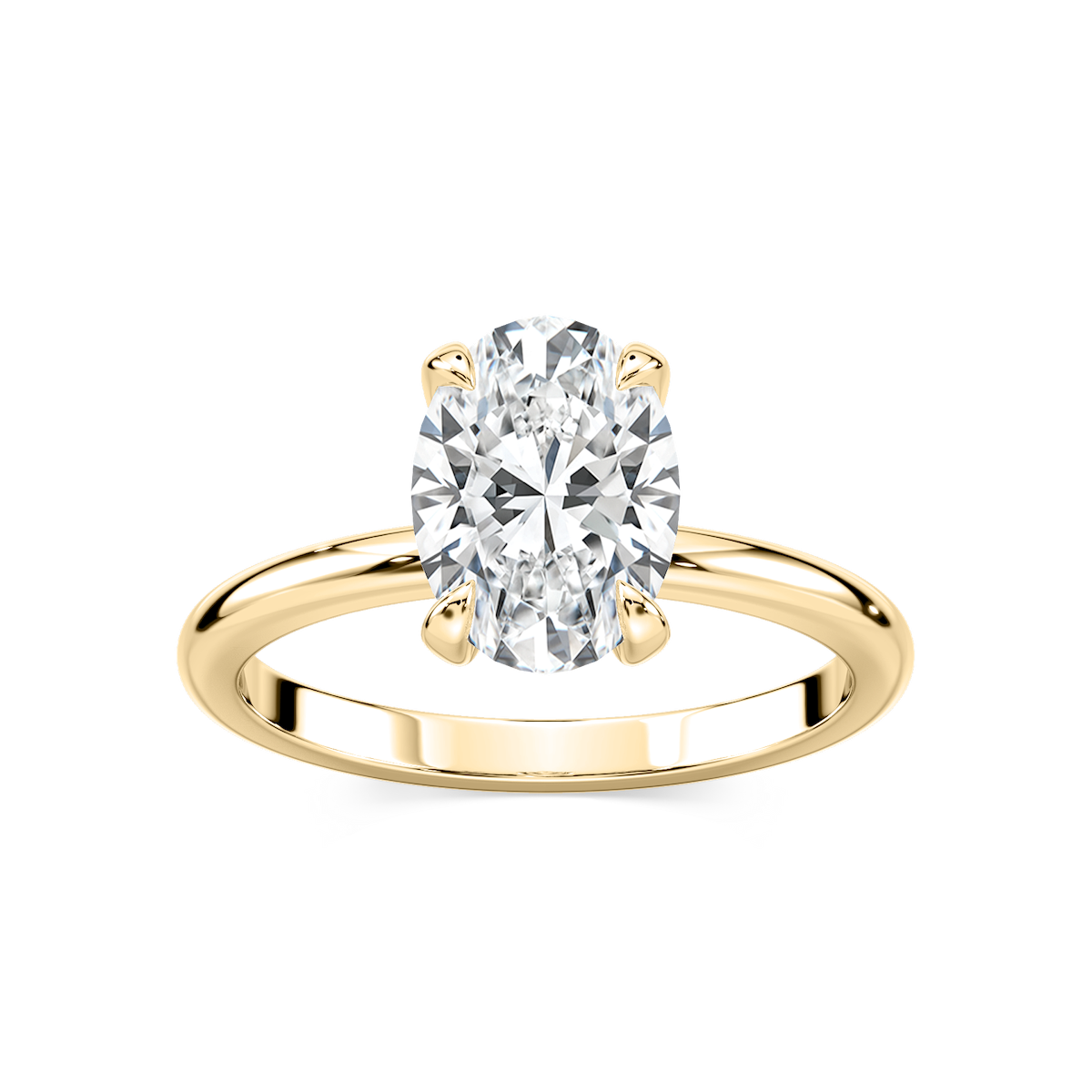 Romy Oval Lab Grown Diamond Low Profile Solitaire Engagement Ring