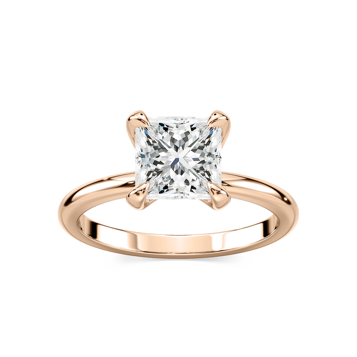 Romy Princess Lab Grown Diamond Low Profile Solitaire Engagement Ring