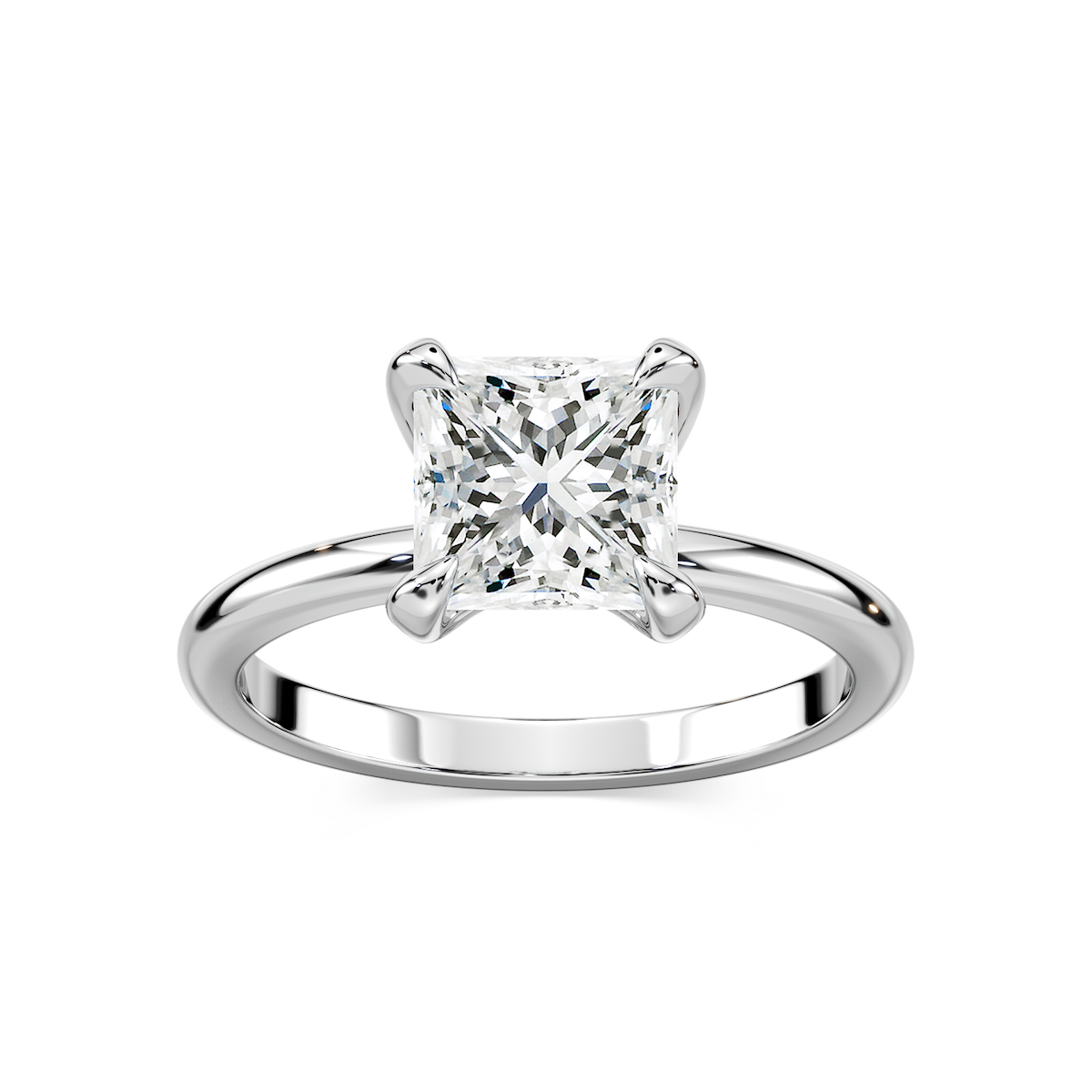 Romy Princess Lab Grown Diamond Low Profile Solitaire Engagement Ring