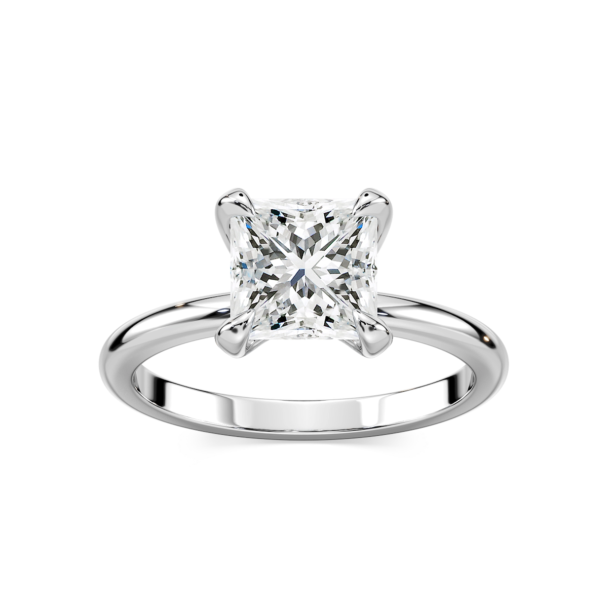 Romy Princess Lab Grown Diamond Low Profile Solitaire Engagement Ring