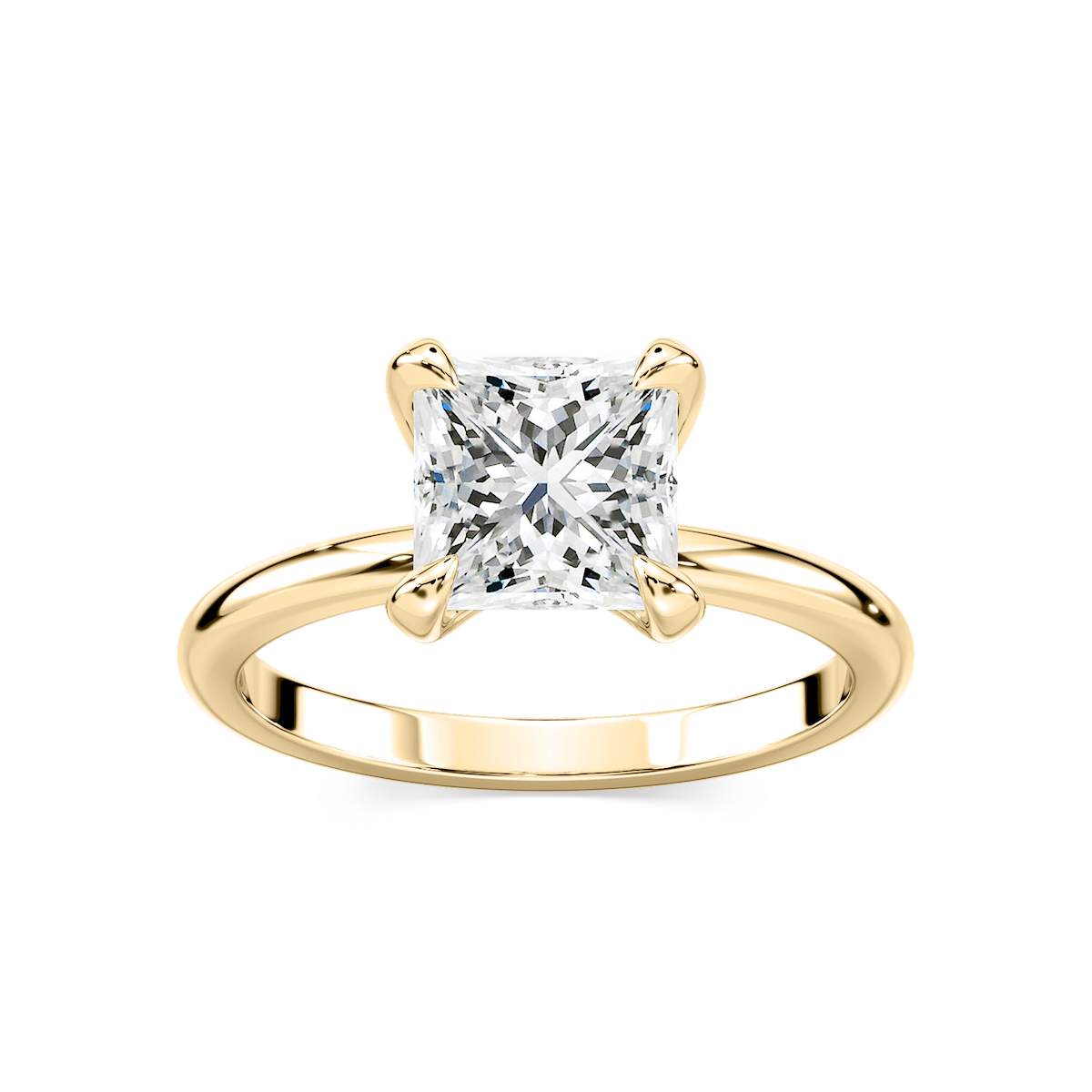 Romy Princess Lab Grown Diamond Low Profile Solitaire Engagement Ring