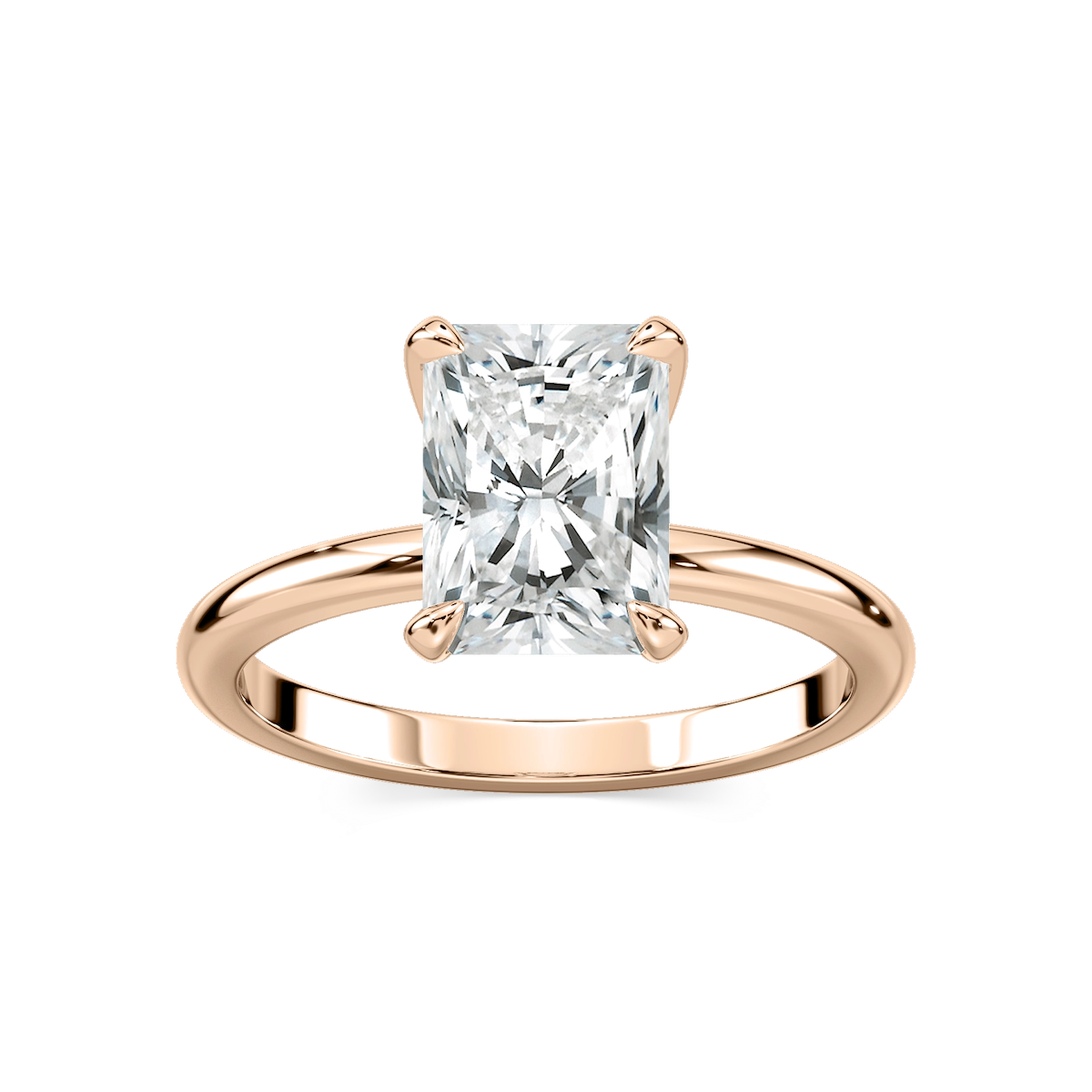 Romy Radiant Lab Grown Diamond Low Profile Solitaire Engagement Ring