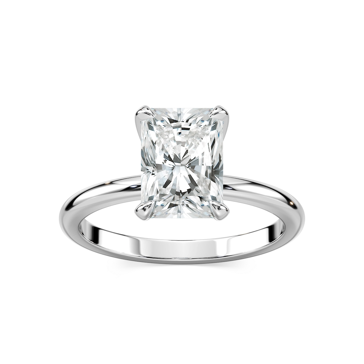 Romy Radiant Lab Grown Diamond Low Profile Solitaire Engagement Ring