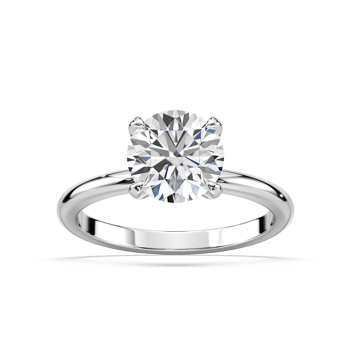 Romy Round Lab Grown Diamond Low Profile Solitaire Engagement Ring