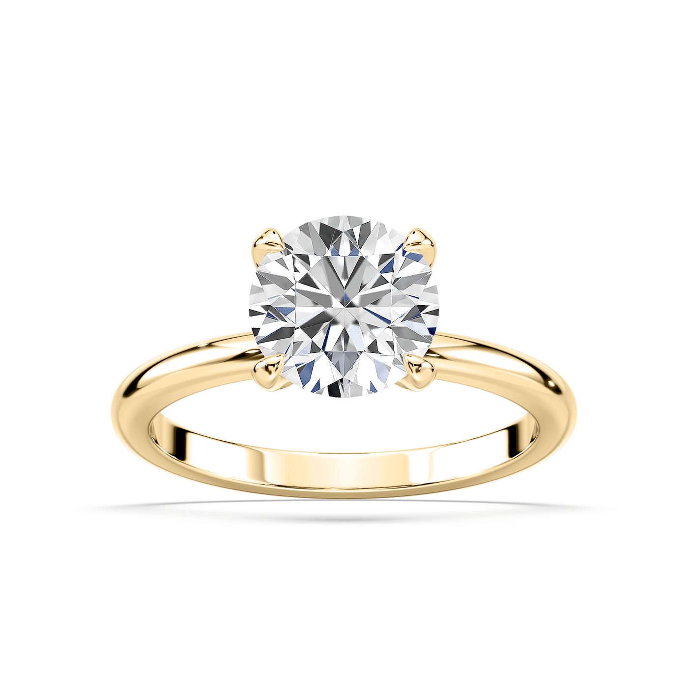 Romy Round Lab Grown Diamond Low Profile Solitaire Engagement Ring