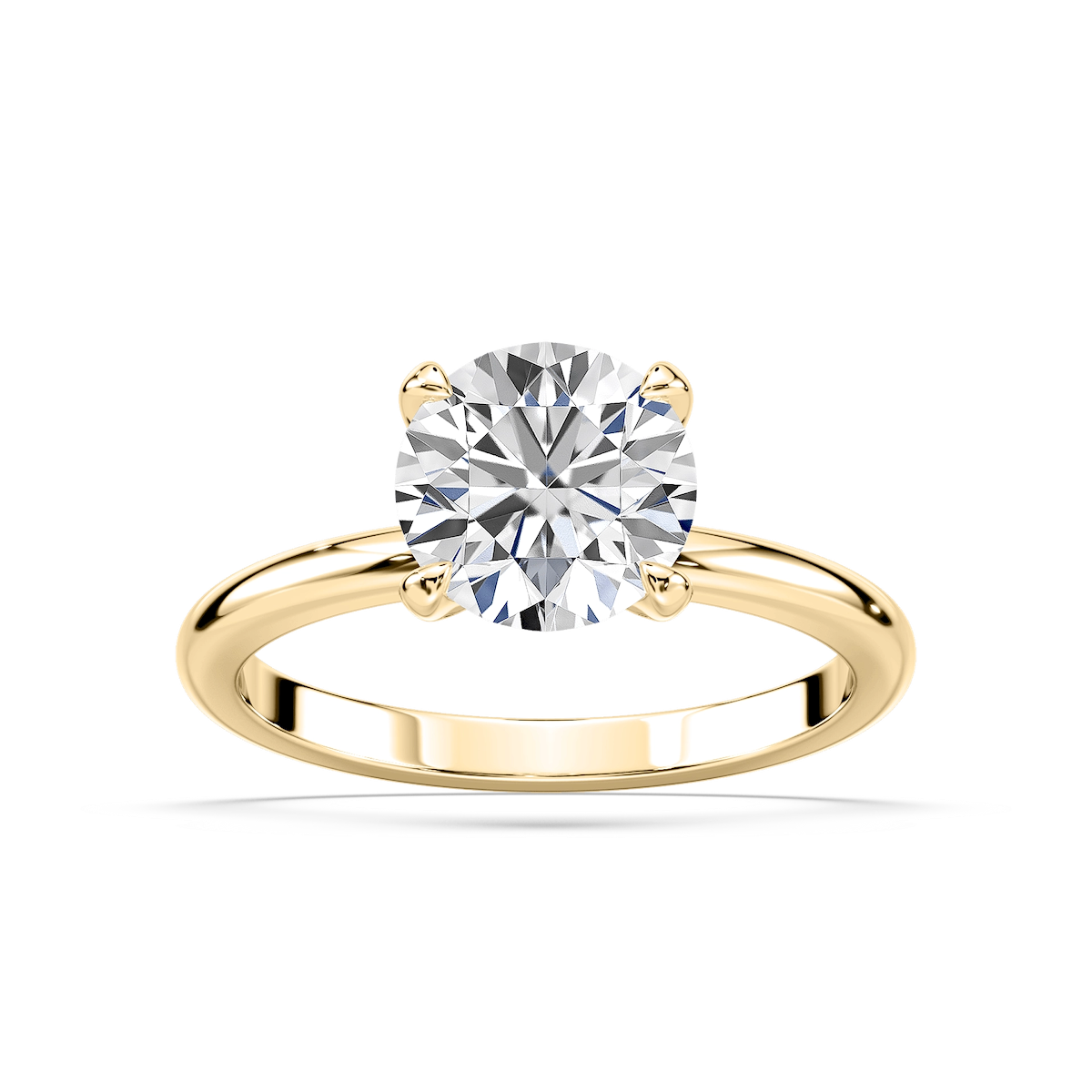 Romy Round Lab Grown Diamond Low Profile Solitaire Engagement Ring