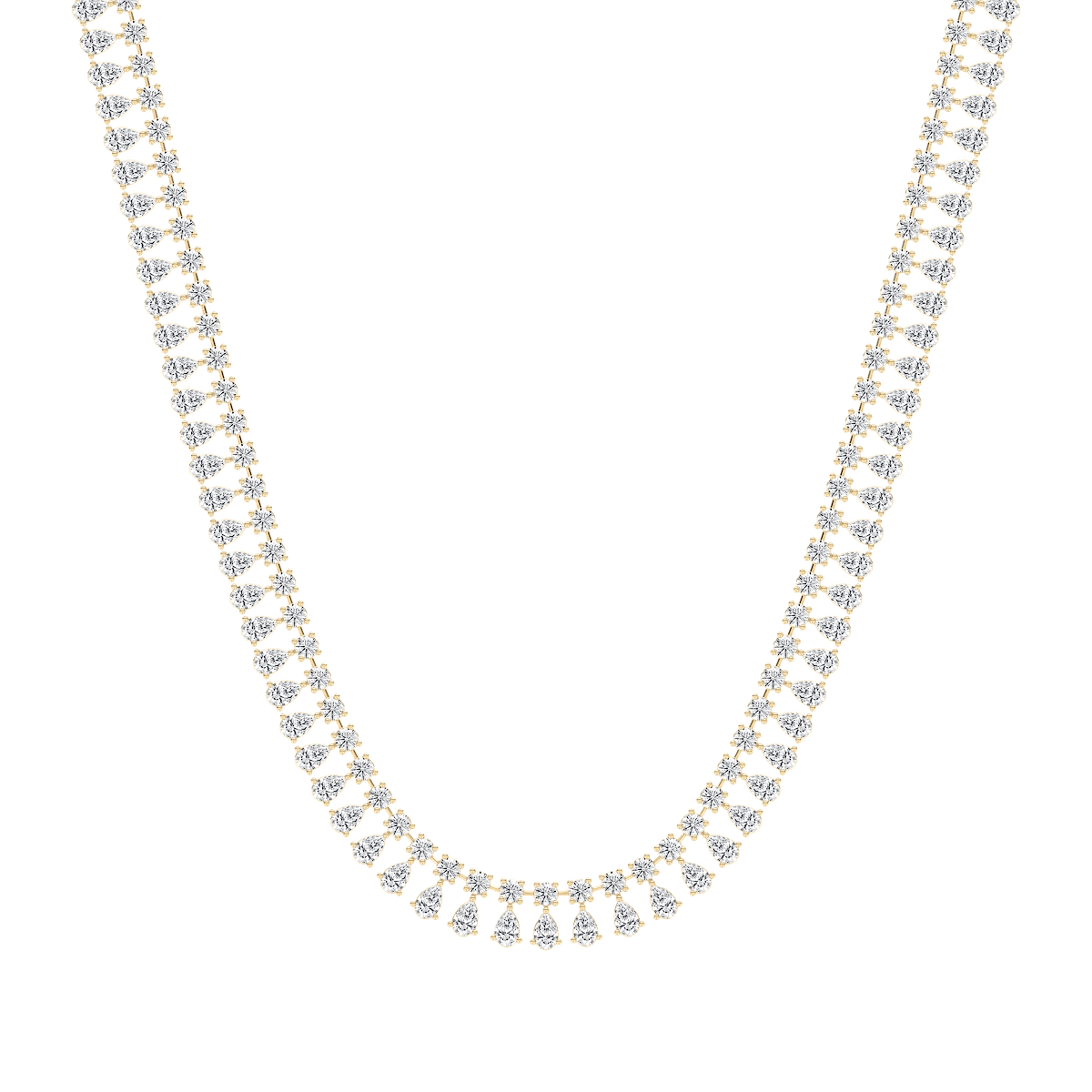 39 ¾ ctw Round and Pear Lab Grown Diamond Tennis Necklace - 18 Inches