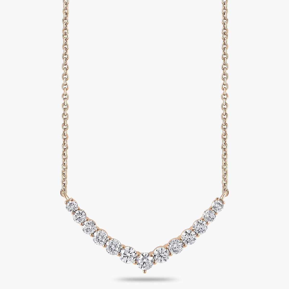 1 ctw Round Lab Grown Diamond Graduated Necklace - 18 Inches