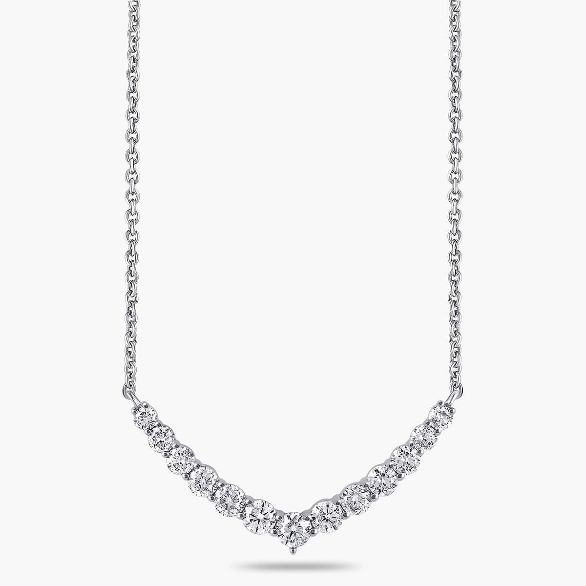 1 ctw Round Lab Grown Diamond Graduated Necklace - 18 Inches