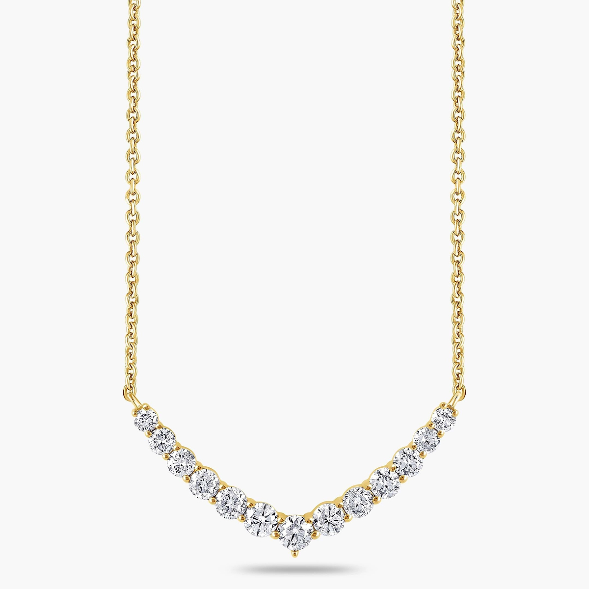1 ctw Round Lab Grown Diamond Graduated Necklace - 18 Inches