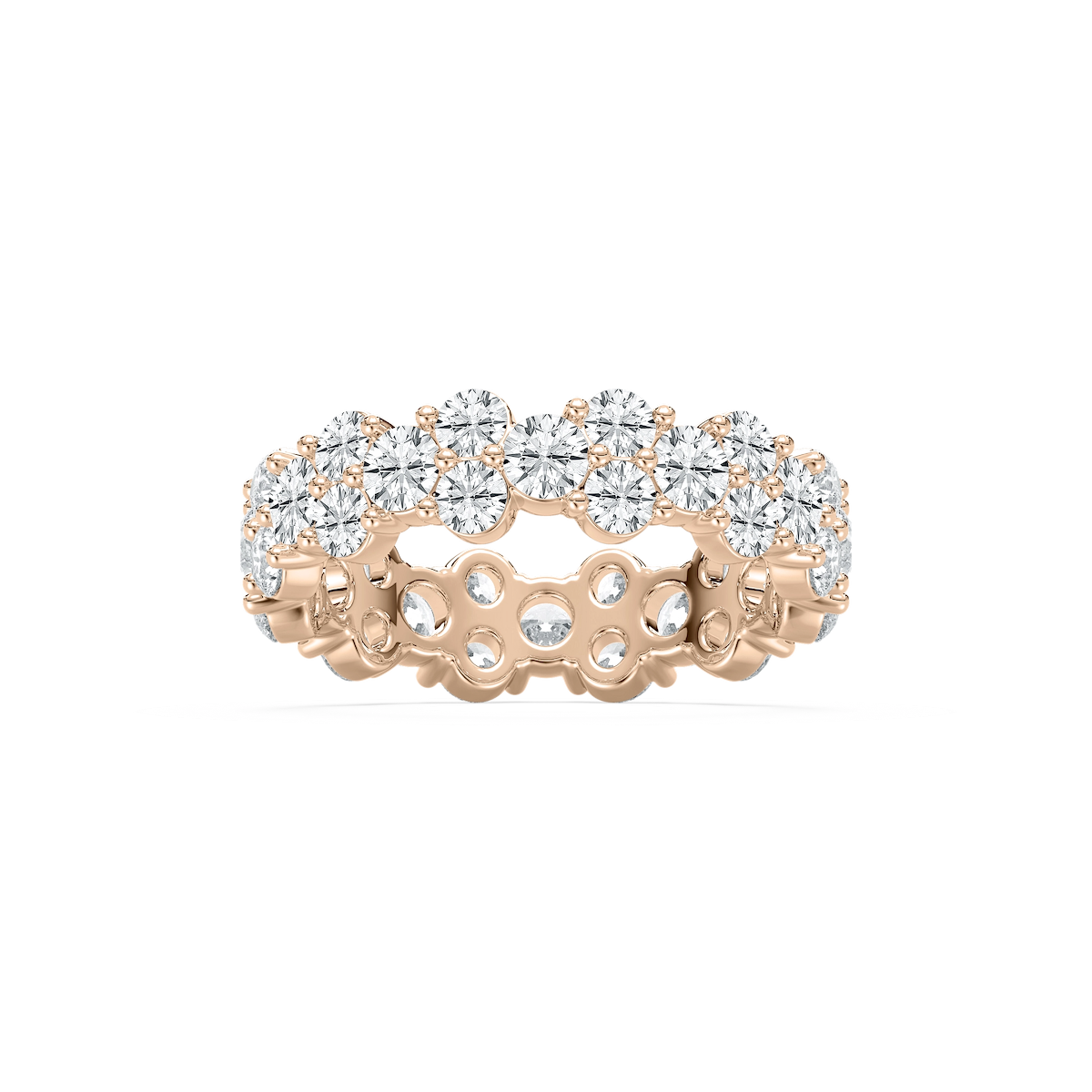 Peyton 3 ⅜ ctw Round Lab Grown Diamond Staggered Eternity Band