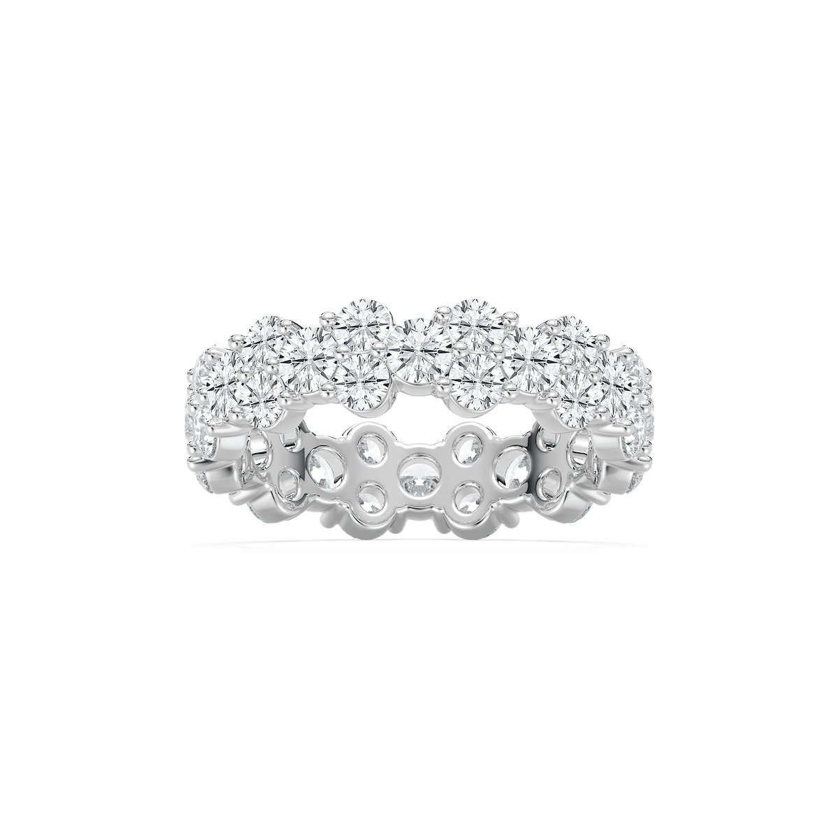 Peyton 3 ⅜ ctw Round Lab Grown Diamond Staggered Eternity Band