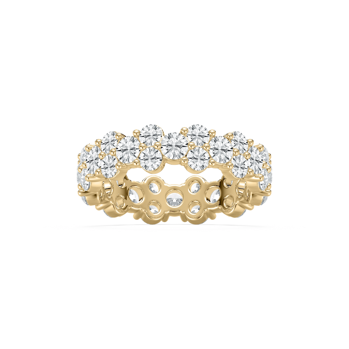 Peyton 3 ⅜ ctw Round Lab Grown Diamond Staggered Eternity Band