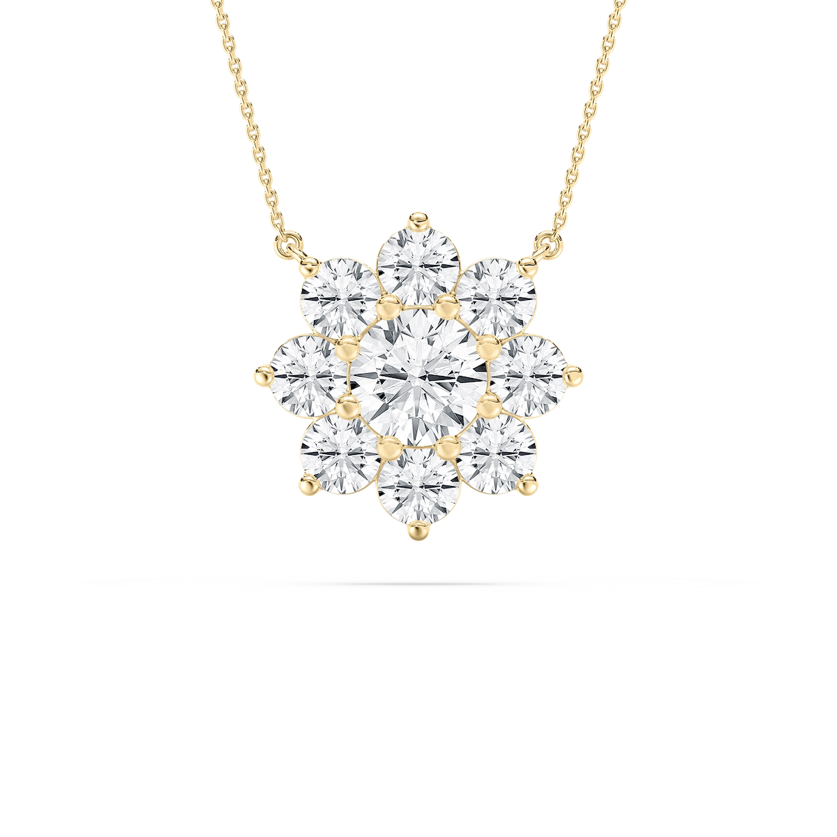 2 ctw Round Lab Grown Diamond Flower Pendant - 18 Inches